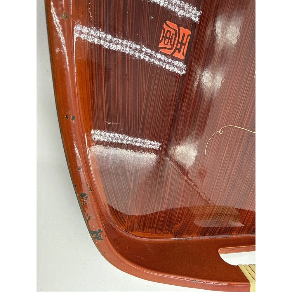 Japanese Lacquered‎ Wooden Tray Fall Leaves Design 19x13 Vintage Elegant